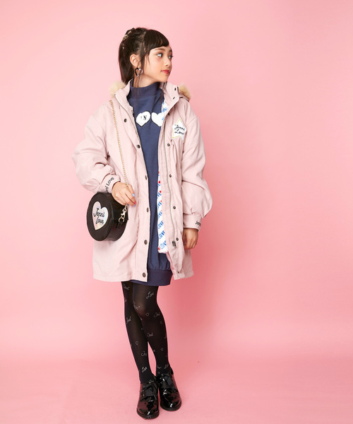 JENNI love(ジェニィラブ)の「80D総柄タイツ(タイツ/ストッキング・キッズ・ブラック/グレー・130cm/150cm)」の4枚目の写真