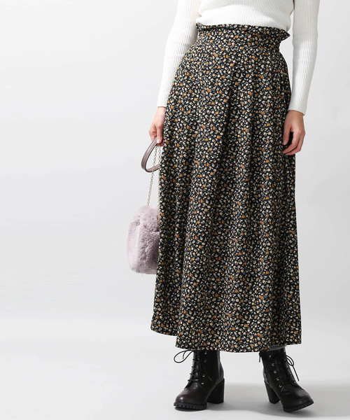 WEGO(ウィゴー)の「WEGO/サスペンダー付きフラワーロングスカート(スカート・レディース・ブラック/ワイン・FREE)」の7枚目の写真