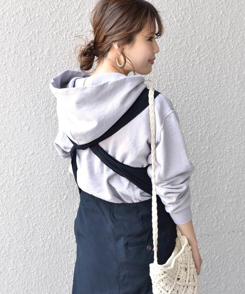 Khaju（カージュ）の「【別注】FRUITS OF THE LOOM:フードパーカー◇（パーカー・レディース・オフホワイト/ライトグレー/ライトグリーン/ラベンダー・ONE SIZE）」の3枚目の写真