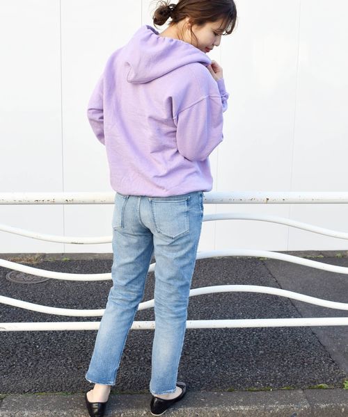 Khaju（カージュ）の「【別注】FRUITS OF THE LOOM:フードパーカー◇（パーカー・レディース・オフホワイト/ライトグレー/ライトグリーン/ラベンダー・ONE SIZE）」の15枚目の写真