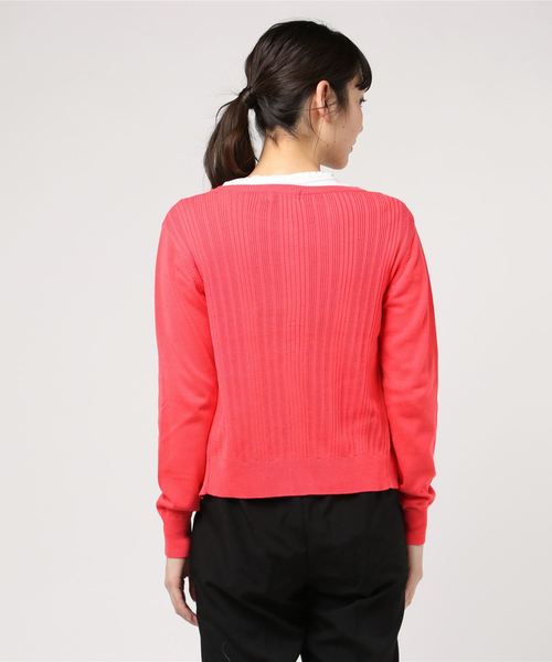 JETSET SOLO PLUS （ジェットセットソロプラス）の「イレリブクルーカーディガン（カーディガン/ボレロ・レディース・イエロー/グリーン/グレイッシュベージュ/コーラルピンク・FREE）」の6枚目の写真