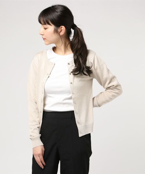 JETSET SOLO PLUS （ジェットセットソロプラス）の「イレリブクルーカーディガン（カーディガン/ボレロ・レディース・イエロー/グリーン/グレイッシュベージュ/コーラルピンク・FREE）」の7枚目の写真