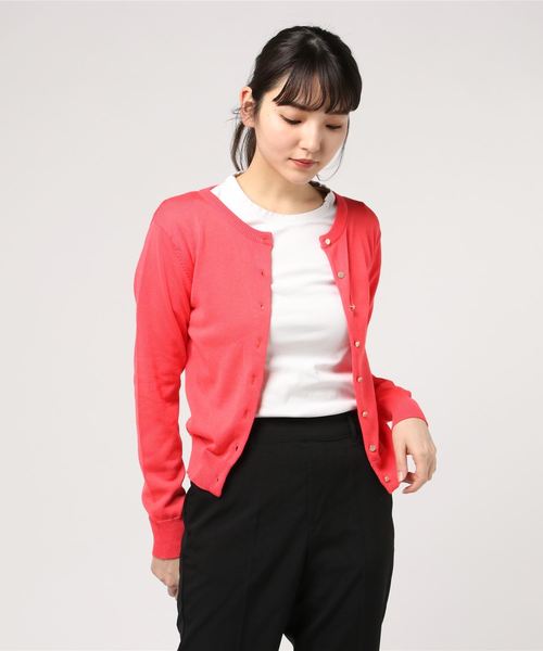 JETSET SOLO PLUS （ジェットセットソロプラス）の「イレリブクルーカーディガン（カーディガン/ボレロ・レディース・イエロー/グリーン/グレイッシュベージュ/コーラルピンク・FREE）」の9枚目の写真