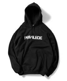 プリビレッジ [PRIVILEGE] - シャドウ ボーダー ロゴ プルオーバー スウエットシャツ [SHADOW BORDER LOGO PULLOVER SWEATSHIRT]