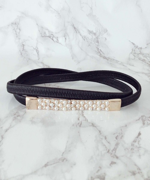 Cupid Heart（キューピッドハート）の「【Cupid Heart】結婚式ベルト スクエアモチーフベルト（ベルト・レディース・ブラック/ベージュ/ネイビー/ワインレッド・MEDIUM）」の12枚目の写真