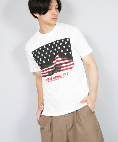 Cerca チェルカ の Fl フォトプリントサーフsstシャツアメリカ Tシャツ カットソー Wear