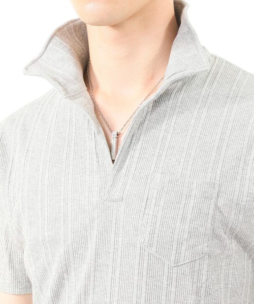 TopIsm（トップイズム）の「ランダムテレコポケット付きポロシャツ（ポロシャツ・メンズ・ホワイト/グレー/ブラック・XL/M/L）」の10枚目の写真