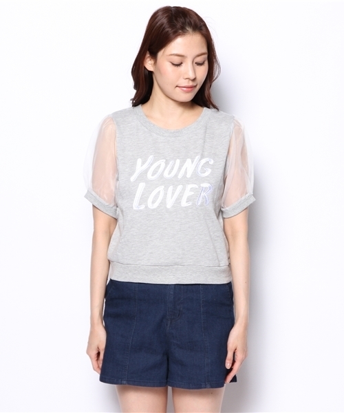 WEGO（ウィゴー）の「WEGO/オーガンジースリーブカットソー（Tシャツ/カットソー・レディース・ライトイエロー/オフホワイト/杢グレー/ライトパープル・FREE）」の8枚目の写真