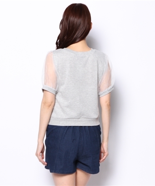 WEGO（ウィゴー）の「WEGO/オーガンジースリーブカットソー（Tシャツ/カットソー・レディース・ライトイエロー/オフホワイト/杢グレー/ライトパープル・FREE）」の10枚目の写真