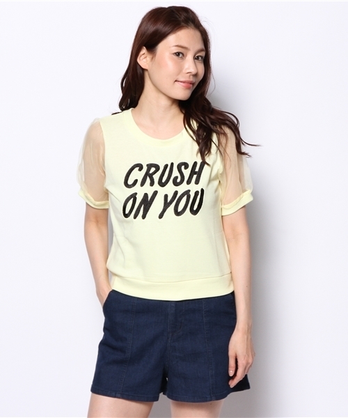 WEGO（ウィゴー）の「WEGO/オーガンジースリーブカットソー（Tシャツ/カットソー・レディース・ライトイエロー/オフホワイト/杢グレー/ライトパープル・FREE）」の14枚目の写真