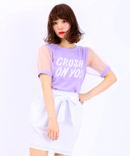 WEGO（ウィゴー）の「WEGO/オーガンジースリーブカットソー（Tシャツ/カットソー・レディース・ライトイエロー/オフホワイト/杢グレー/ライトパープル・FREE）」の16枚目の写真