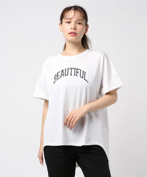 ottilie（オティーリエ）の「ロールアッププリントＴシャツ（Tシャツ/カットソー・レディース・オフホワイト/ブラック/チャコールグレー・FREE）」の9枚目の写真