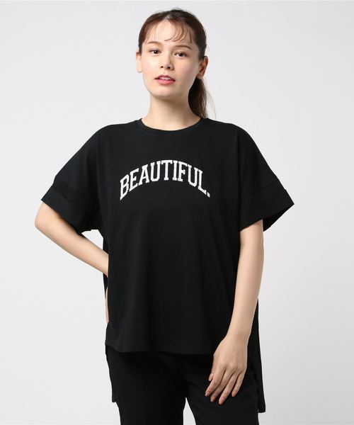 ottilie（オティーリエ）の「ロールアッププリントＴシャツ（Tシャツ/カットソー・レディース・オフホワイト/ブラック/チャコールグレー・FREE）」の11枚目の写真