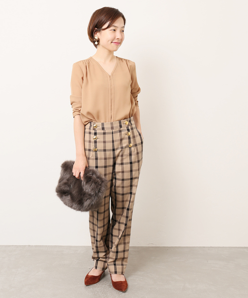 La TOTALITE（ラトータリテ）の「チェック マリン パンツ◆（その他パンツ・レディース・ベージュ系その他・40/38/36）」の2枚目の写真