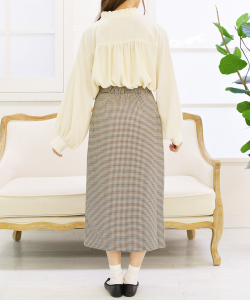 PairPair（ペアペア）の「襟フリルボリューム袖ブラウス（シャツ/ブラウス・レディース・ブラック/アイボリー/モカ・FREE）」の10枚目の写真