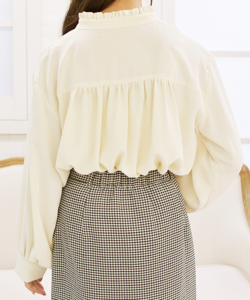 PairPair（ペアペア）の「襟フリルボリューム袖ブラウス（シャツ/ブラウス・レディース・ブラック/アイボリー/モカ・FREE）」の12枚目の写真
