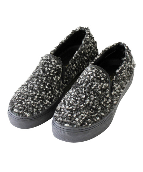 mystic（ミスティック）の「ツイードスリッポン（スニーカー・レディース・オフホワイト/ブラック/グレー/チャコールグレー・38/37/36）」の5枚目の写真