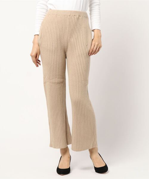 KOBE LETTUCE（コウベレタス）の「選べる2丈リブニットワイドパンツ（その他パンツ・レディース・ベージュ/ピンク系その他/ブラウン/チャコールグレー/ブラック/ベージュ系その他/ピンク系その他2/ブラウン系その他/グレー系その他/ブラック系その他/グリーン系その他/ホワイト系その他/ブルー系その他/ホワイト系その他2/ブルー/ダークグリーン・1/2）」の9枚目の写真