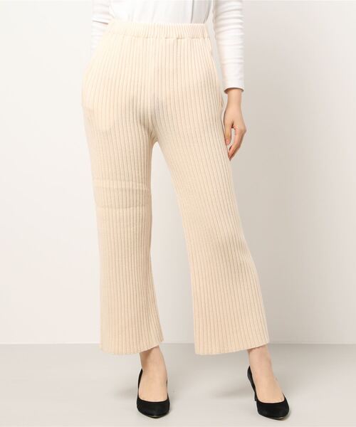 KOBE LETTUCE（コウベレタス）の「選べる2丈リブニットワイドパンツ（その他パンツ・レディース・ベージュ/ピンク系その他/ブラウン/チャコールグレー/ブラック/ベージュ系その他/ピンク系その他2/ブラウン系その他/グレー系その他/ブラック系その他/グリーン系その他/ホワイト系その他/ブルー系その他/ホワイト系その他2/ブルー/ダークグリーン・1/2）」の2枚目の写真