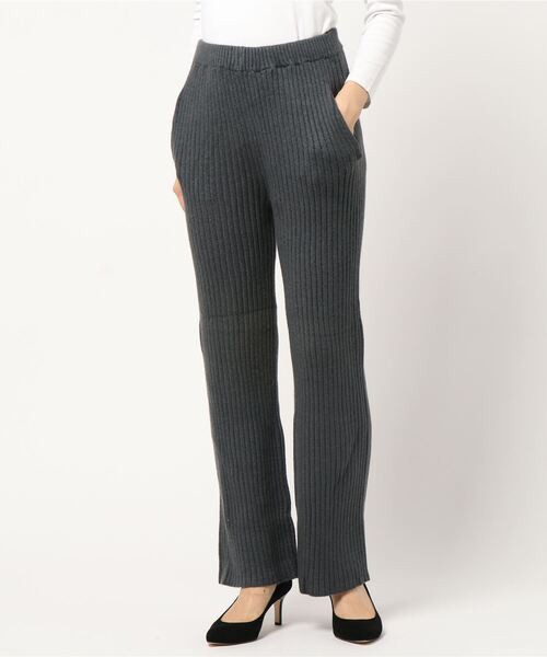 KOBE LETTUCE（コウベレタス）の「選べる2丈リブニットワイドパンツ（その他パンツ・レディース・ベージュ/ピンク系その他/ブラウン/チャコールグレー/ブラック/ベージュ系その他/ピンク系その他2/ブラウン系その他/グレー系その他/ブラック系その他/グリーン系その他/ホワイト系その他/ブルー系その他/ホワイト系その他2/ブルー/ダークグリーン・1/2）」の7枚目の写真