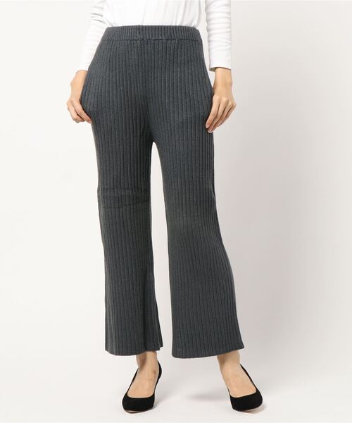 KOBE LETTUCE（コウベレタス）の「選べる2丈リブニットワイドパンツ（その他パンツ・レディース・ベージュ/ピンク系その他/ブラウン/チャコールグレー/ブラック/ベージュ系その他/ピンク系その他2/ブラウン系その他/グレー系その他/ブラック系その他/グリーン系その他/ホワイト系その他/ブルー系その他/ホワイト系その他2/ブルー/ダークグリーン・1/2）」の6枚目の写真