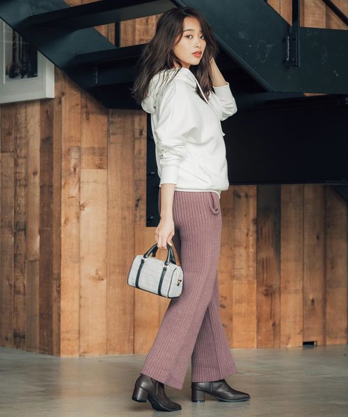 KOBE LETTUCE（コウベレタス）の「選べる2丈リブニットワイドパンツ（その他パンツ・レディース・ベージュ/ピンク系その他/ブラウン/チャコールグレー/ブラック/ベージュ系その他/ピンク系その他2/ブラウン系その他/グレー系その他/ブラック系その他/グリーン系その他/ホワイト系その他/ブルー系その他/ホワイト系その他2/ブルー/ダークグリーン・1/2）」の15枚目の写真