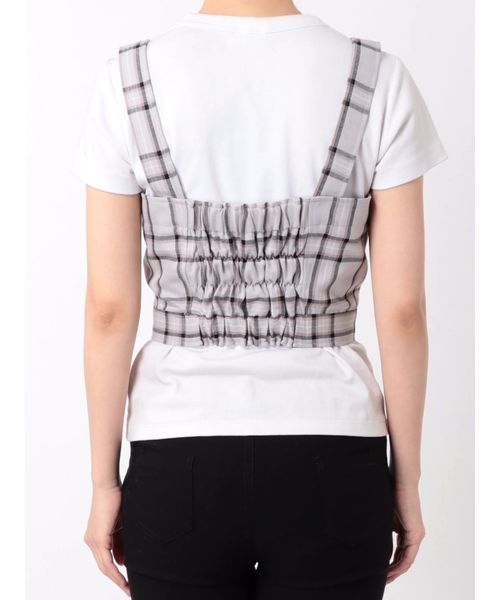dazzlin（ダズリン）の「チェックビスチェ（シャツ/ブラウス・レディース・ベージュ/グレー・SMALL/MEDIUM）」の8枚目の写真