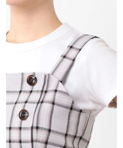 dazzlin（ダズリン）の「チェックビスチェ（シャツ/ブラウス・レディース・ベージュ/グレー・SMALL/MEDIUM）」の6枚目の写真