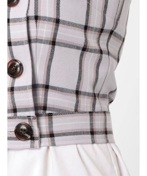 dazzlin（ダズリン）の「チェックビスチェ（シャツ/ブラウス・レディース・ベージュ/グレー・SMALL/MEDIUM）」の5枚目の写真
