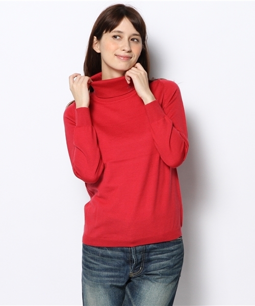 BEAMS BOY（ビームスボーイ）の「BEAMS BOY / 14ゲージ ムジ タートルニット（ニット/セーター・レディース・ナチュラル/ライトブラウン/レッド/ライトブルー・ONE SIZE）」の4枚目の写真