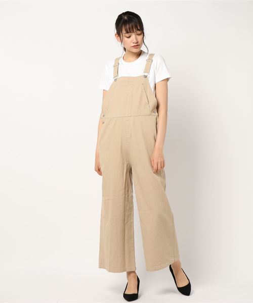 STYLEBLOCK（スタイルブロック）の「カツラギルーズオーバーオールワイドパンツオールインワン（サロペット/オーバーオール・レディース・オフホワイト/ライトベージュ/グレイッシュベージュ・M）」の3枚目の写真