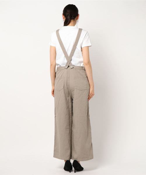 STYLEBLOCK（スタイルブロック）の「カツラギルーズオーバーオールワイドパンツオールインワン（サロペット/オーバーオール・レディース・オフホワイト/ライトベージュ/グレイッシュベージュ・M）」の5枚目の写真