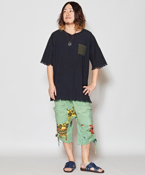 チャイハネ（チャイハネ）の「【チャイハネ】yul ヘビーオンスコットンフリンジMEN'Sトップス（その他トップス・メンズ・ホワイト/ブラック/パープル/ブルー・FREE）」の9枚目の写真