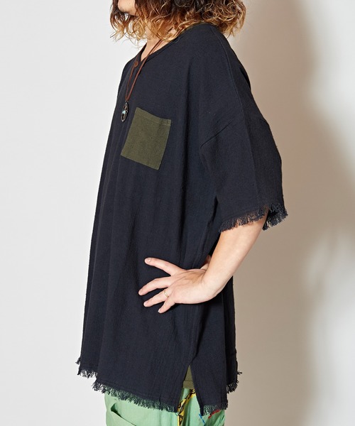 チャイハネ（チャイハネ）の「【チャイハネ】yul ヘビーオンスコットンフリンジMEN'Sトップス（その他トップス・メンズ・ホワイト/ブラック/パープル/ブルー・FREE）」の14枚目の写真