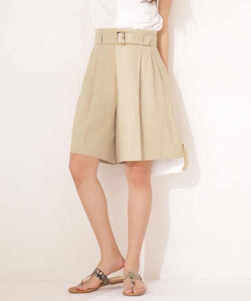 nano・universe(ナノユニバース)の「ベルト付きタックショートパンツ(その他パンツ)」 - WEAR nano・universe(ナノユニバース)の「ベルト付きタックショートパンツ(その他パンツ)」 - WEAR