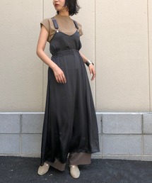 &g'aime | 【&g'aime】サテンキャミワンピース/レイヤードワンピース/ジャンパースカート(ワンピース)