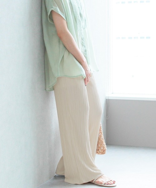 reca（レカ）の「ランダムプリーツワイドパンツ（その他パンツ・レディース・ブルー系その他/オレンジ系その他/ライトベージュ・FREE）」の16枚目の写真