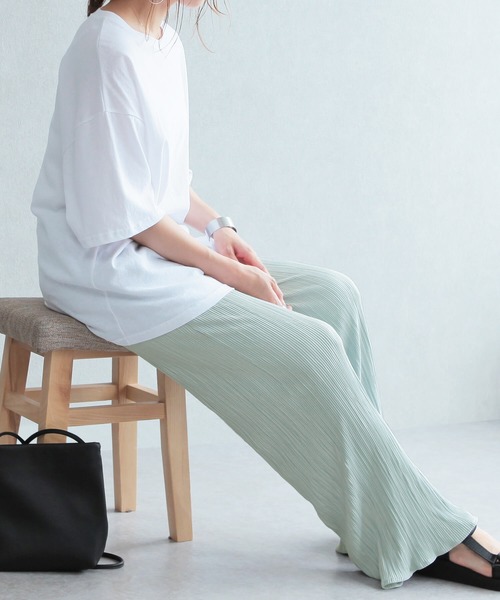 reca（レカ）の「ランダムプリーツワイドパンツ（その他パンツ・レディース・ブルー系その他/オレンジ系その他/ライトベージュ・FREE）」の11枚目の写真