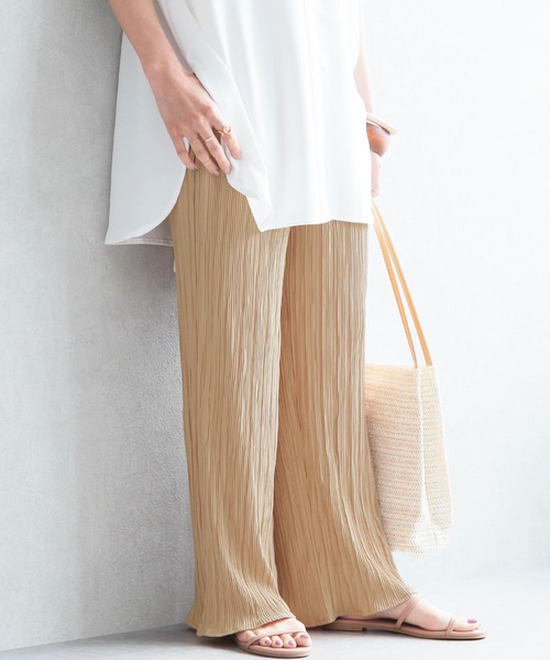 reca（レカ）の「ランダムプリーツワイドパンツ（その他パンツ・レディース・ブルー系その他/オレンジ系その他/ライトベージュ・FREE）」の6枚目の写真