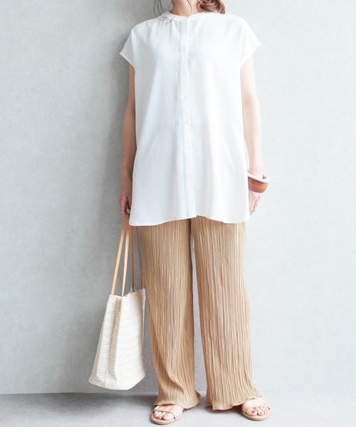 reca（レカ）の「ランダムプリーツワイドパンツ（その他パンツ・レディース・ブルー系その他/オレンジ系その他/ライトベージュ・FREE）」の5枚目の写真