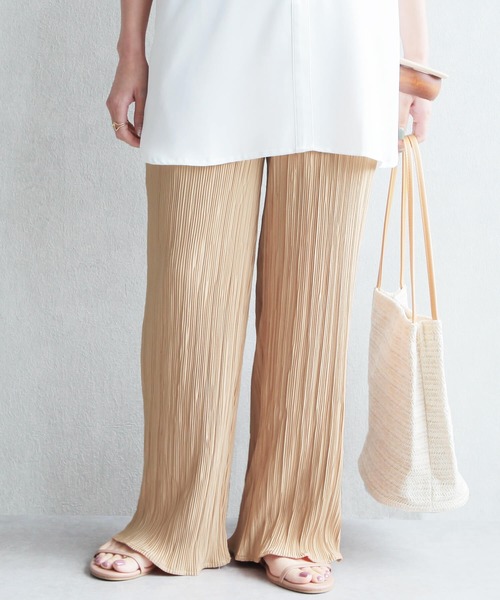 reca（レカ）の「ランダムプリーツワイドパンツ（その他パンツ・レディース・ブルー系その他/オレンジ系その他/ライトベージュ・FREE）」の7枚目の写真