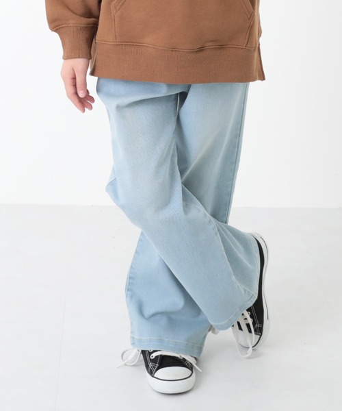 devirock（デビロック）の「楽デニム ワイドデニムパンツ（デニムパンツ・キッズ・ブルー系その他/サックスブルー/ワンウォッシュ/ネイビー・110cm/150cm/160cm/140cm/120cm/100cm/130cm）」の3枚目の写真