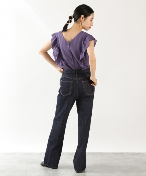 LOWRYS FARM(ローリーズファーム)の「CONEフレアパンツ 889419(デニムパンツ・レディース・ネイビー/ブルー/チャコールグレー・LARGE/MEDIUM)」の11枚目の写真