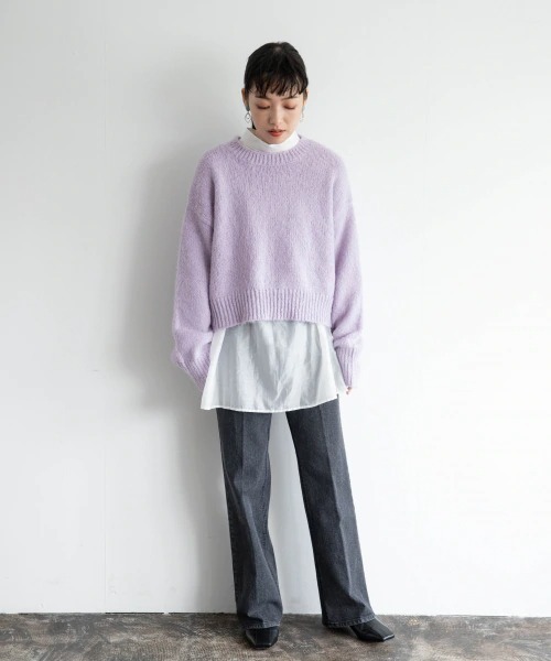 LOWRYS FARM(ローリーズファーム)の「CONEフレアパンツ 889419(デニムパンツ・レディース・ネイビー/ブルー/チャコールグレー・LARGE/MEDIUM)」の4枚目の写真