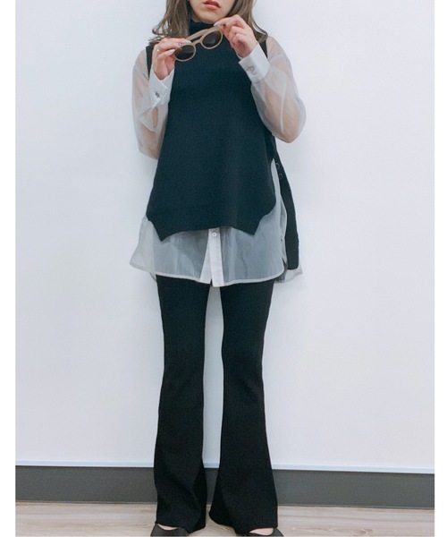 ap retro(アプレトロ)の「ハイネックサイドベルトニットベスト【ZOZO限定アイテム】(ベスト・レディース・ブラック/ベージュ/ブラウン/グレー・FREE)」の14枚目の写真