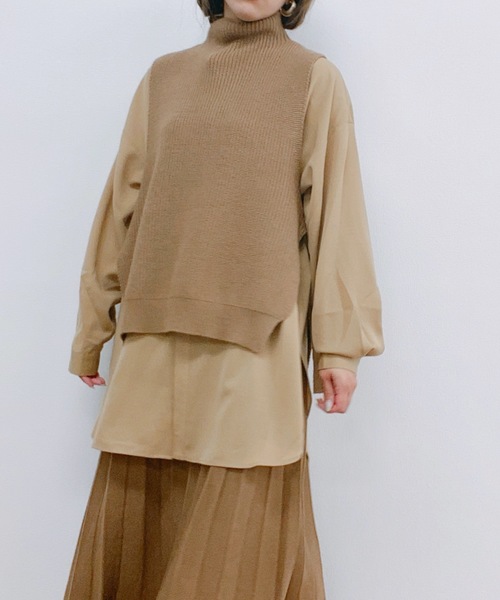 ap retro(アプレトロ)の「ハイネックサイドベルトニットベスト【ZOZO限定アイテム】(ベスト・レディース・ブラック/ベージュ/ブラウン/グレー・FREE)」の20枚目の写真