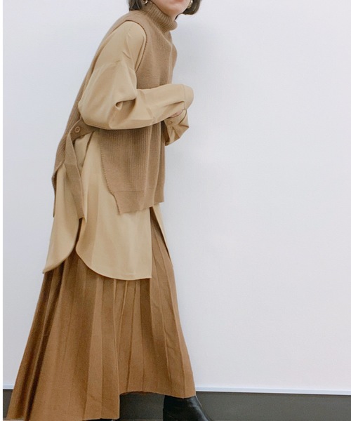 ap retro(アプレトロ)の「ハイネックサイドベルトニットベスト【ZOZO限定アイテム】(ベスト・レディース・ブラック/ベージュ/ブラウン/グレー・FREE)」の13枚目の写真