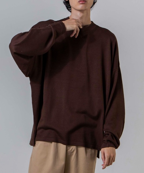 WEGO（ウィゴー）の「WEGO/バルーンハイゲージセーター（ニット/セーター・メンズ・ブラック/ベージュ/ブラウン/パープル・MEDIUM/LARGE）」の3枚目の写真