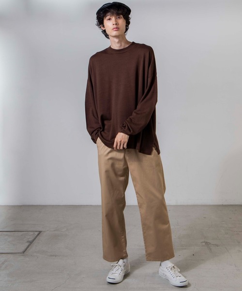 WEGO（ウィゴー）の「WEGO/バルーンハイゲージセーター（ニット/セーター・メンズ・ブラック/ベージュ/ブラウン/パープル・MEDIUM/LARGE）」の8枚目の写真