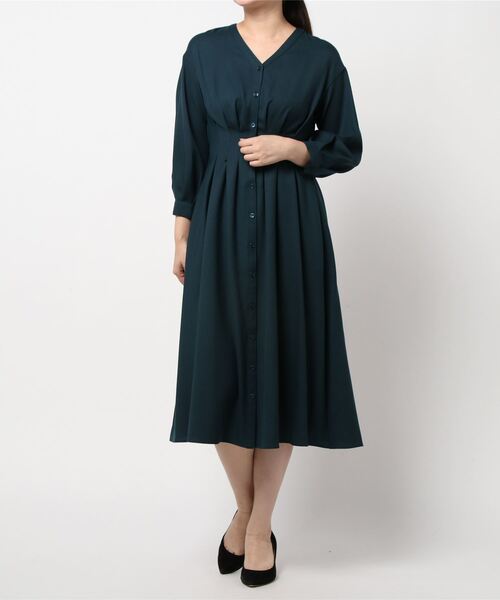 美品✨ANAYI アナイ ビエラタックフレアワンピース ロング ギャザー ANAYI（アナイ）の「ビエラタックフレアワンピース（ワンピース